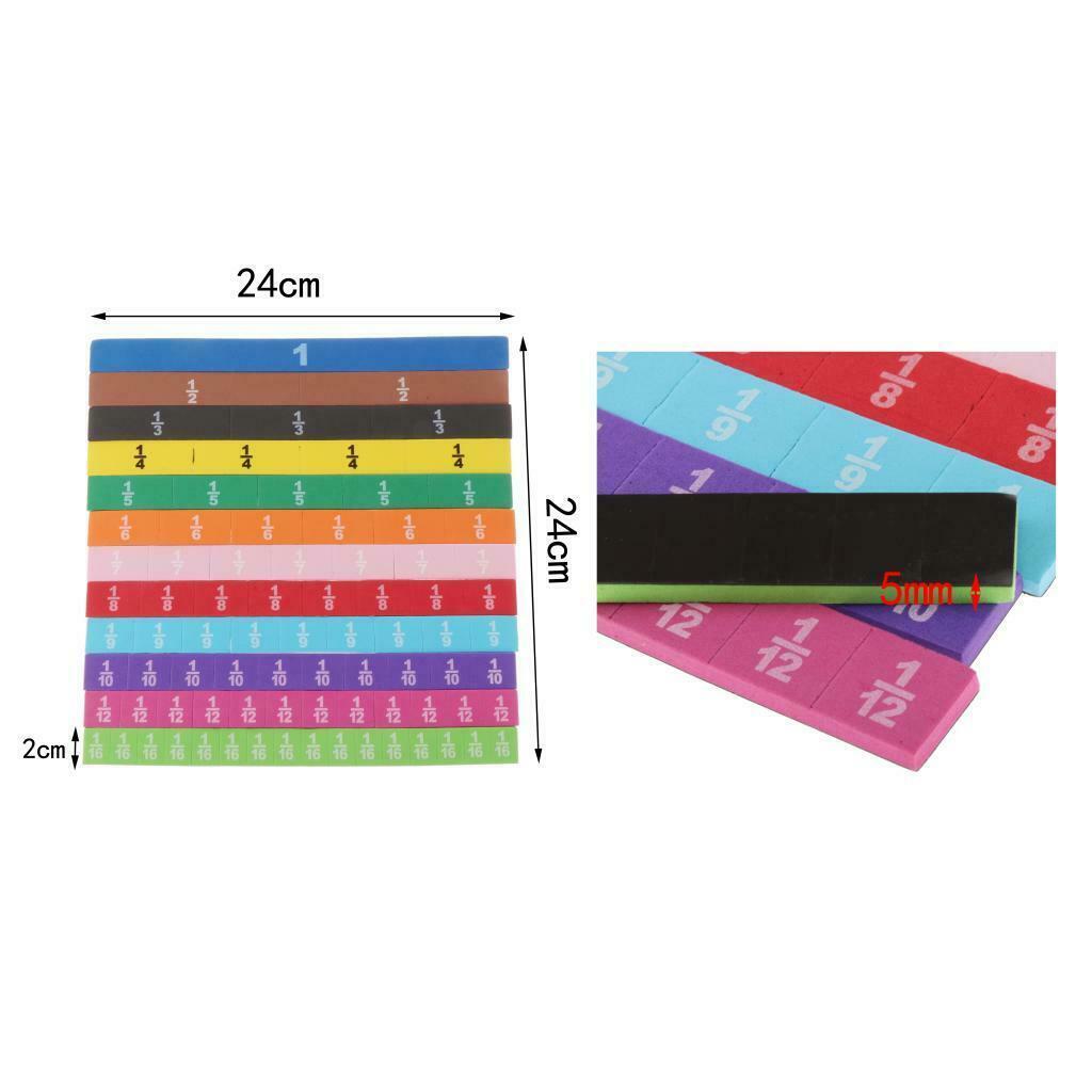 83x Soft Foam Magnetic Rainbow Fraction Tiles