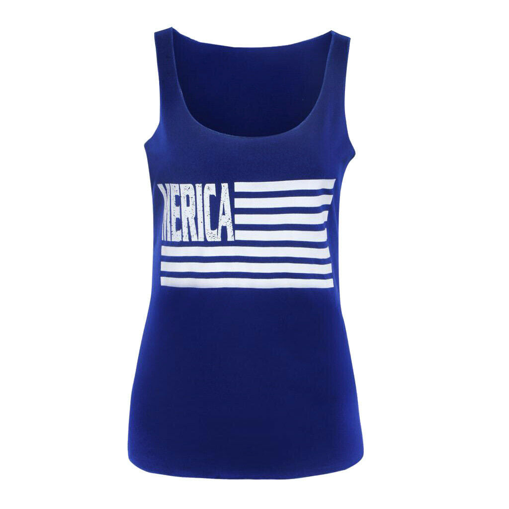Fashion Women Vest Sleeveless Shirt Blouse Summer Casual Loose Tops Blue XL