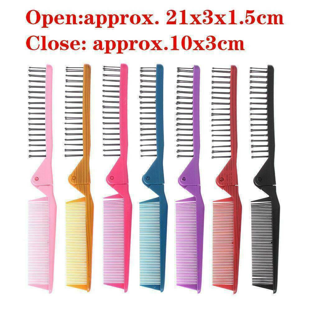 Portable Foldable Travel Hair Comb Brush Massage Hair Comb Anti-static Hair US