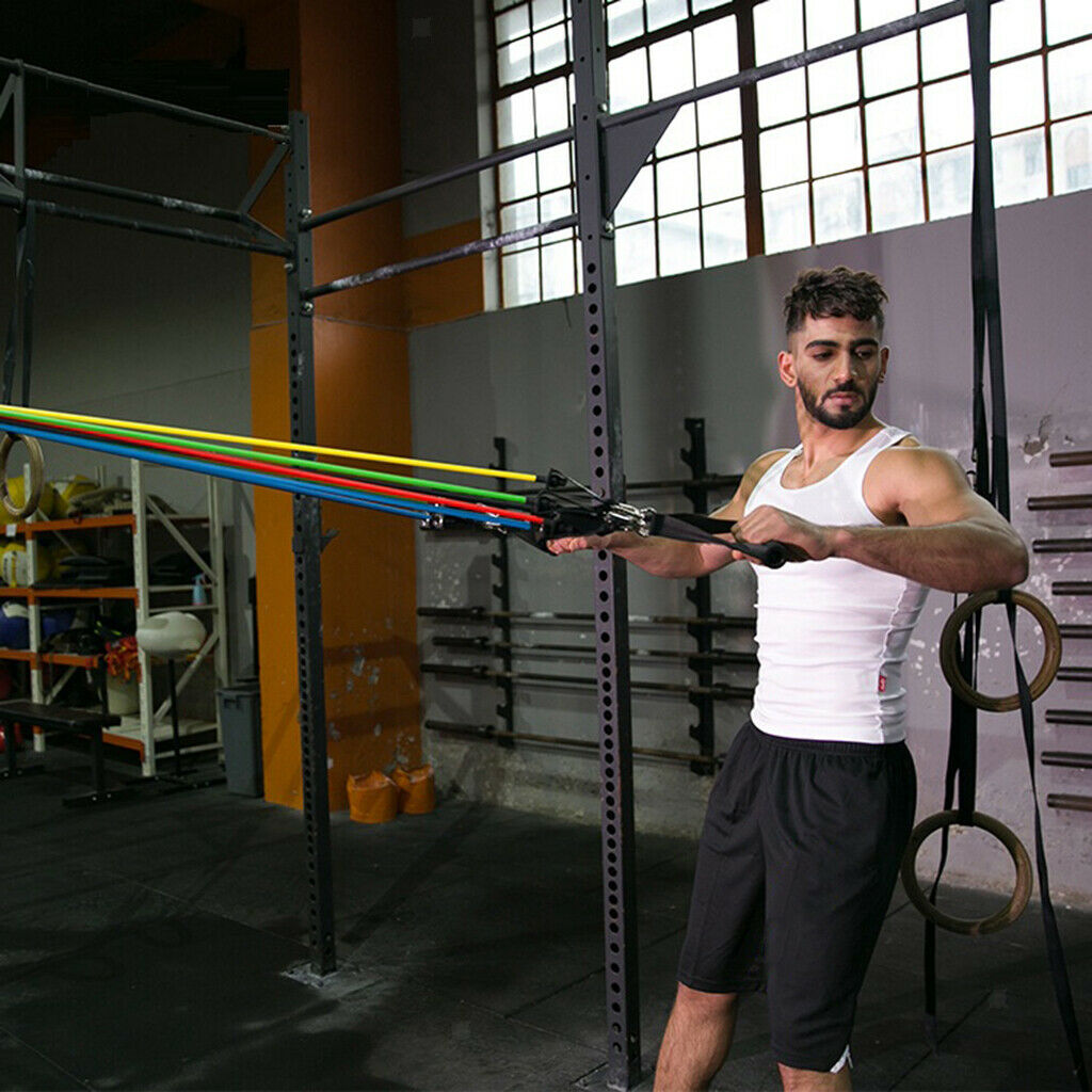 11x 10-30LB Resistance Band Set Pull Rope Home Indoor Workouts Pilates Gym
