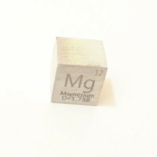 High Purity 99.99% Pure Magnesium Mg Carved Element Periodic Table 10 mm Cube