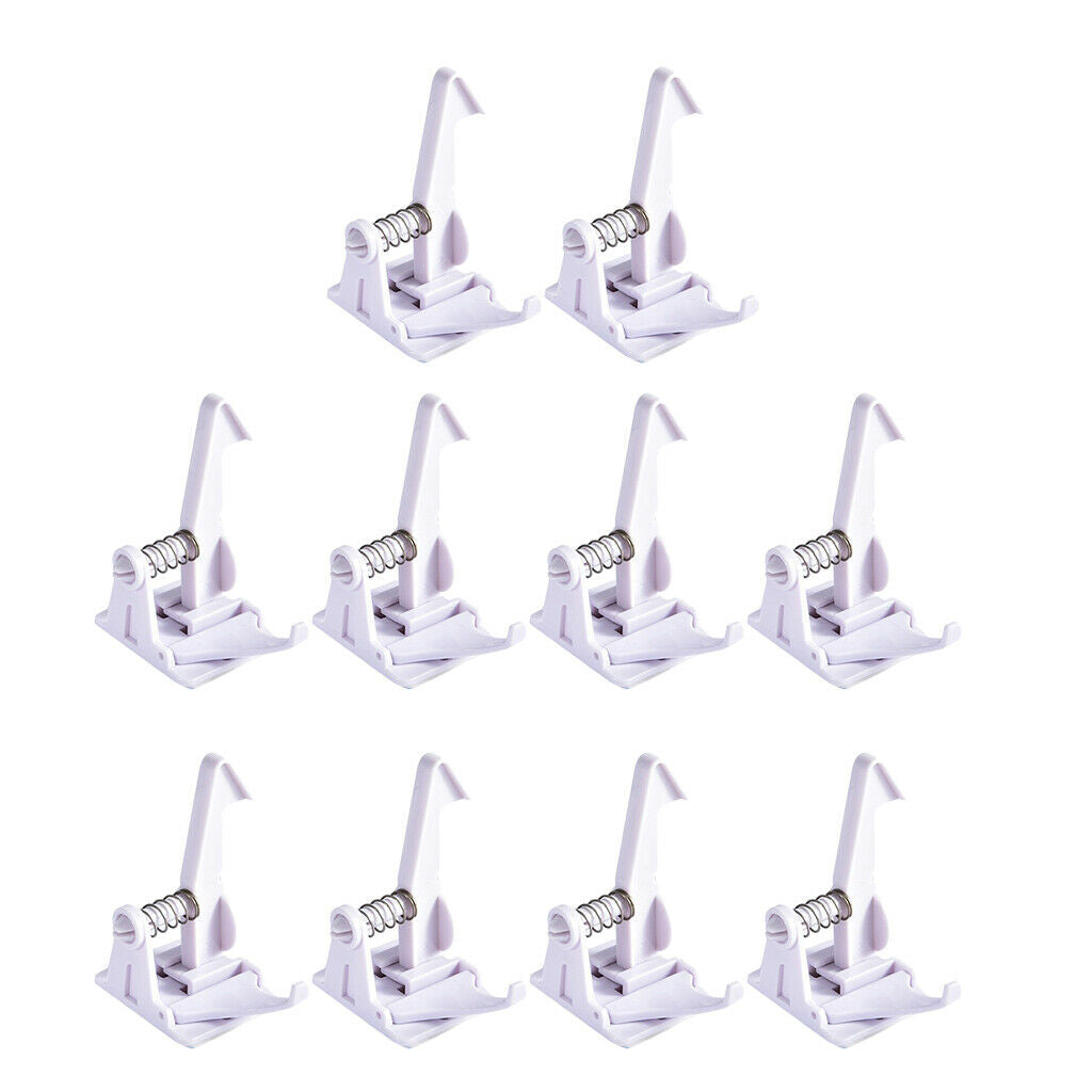 10x Children Baby Proofing Safety Cupboard Spring Locks Hidden Latch White