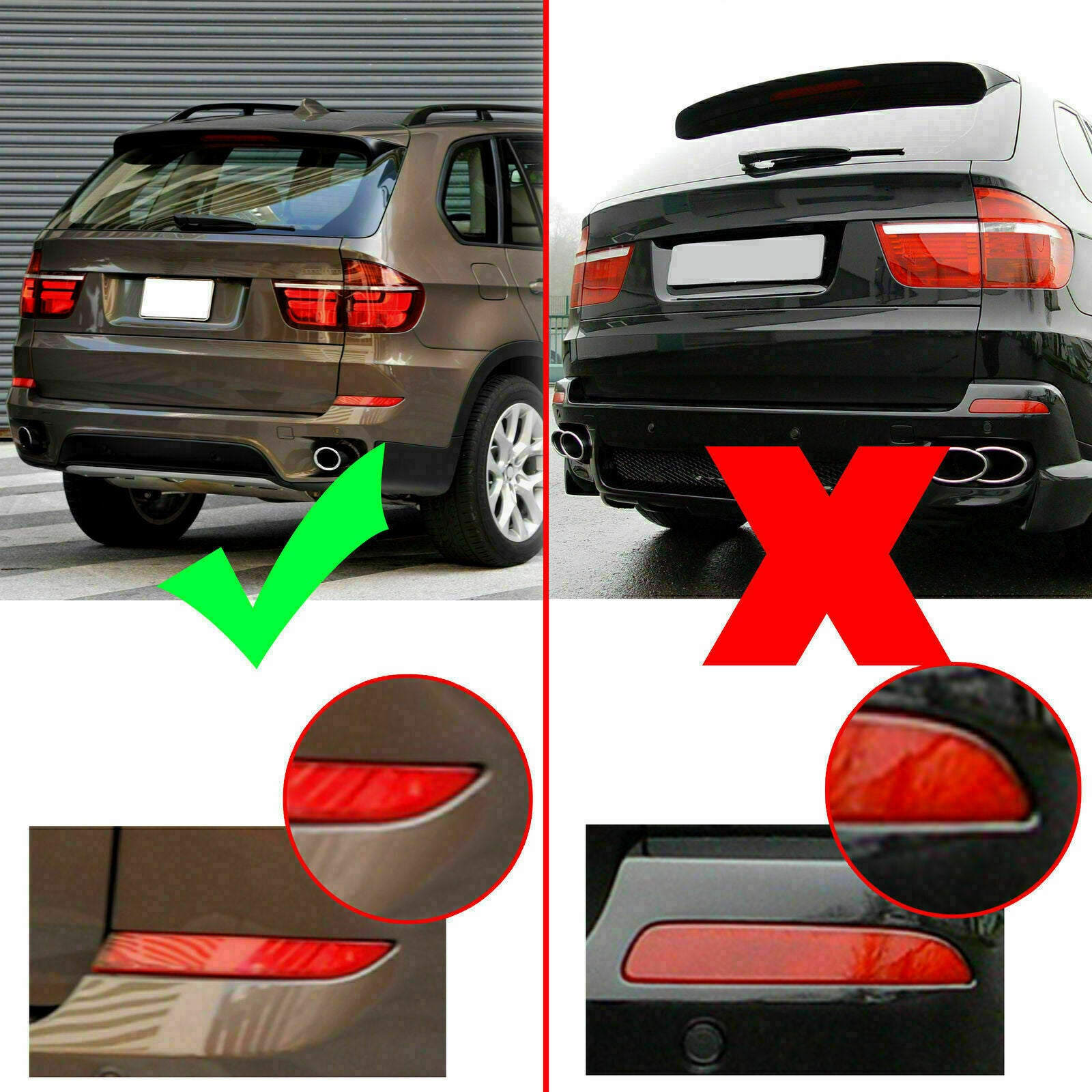 Rear Right Side Bumper Reflector Light Lamp Cover Fit BMW X5 E70 LCI 2011-2013