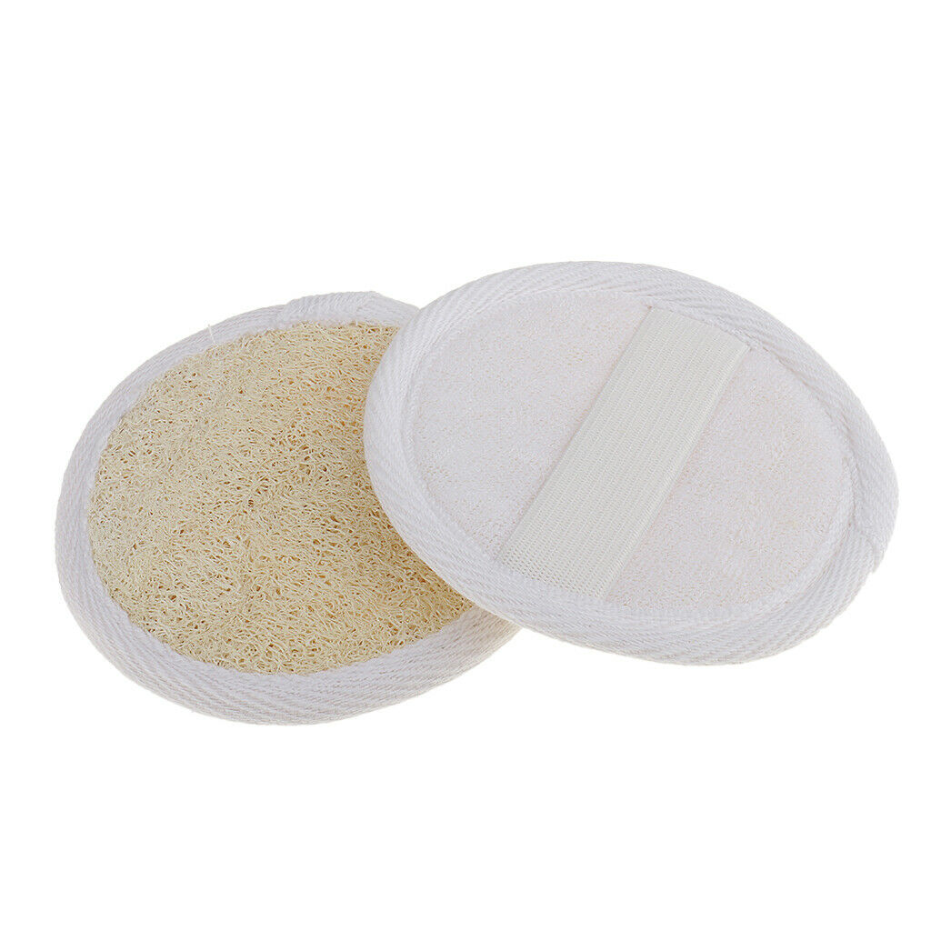 2piece Natural Loofah Sponge Face Clean Wash Pads + Luffa Bath Body Scrubber