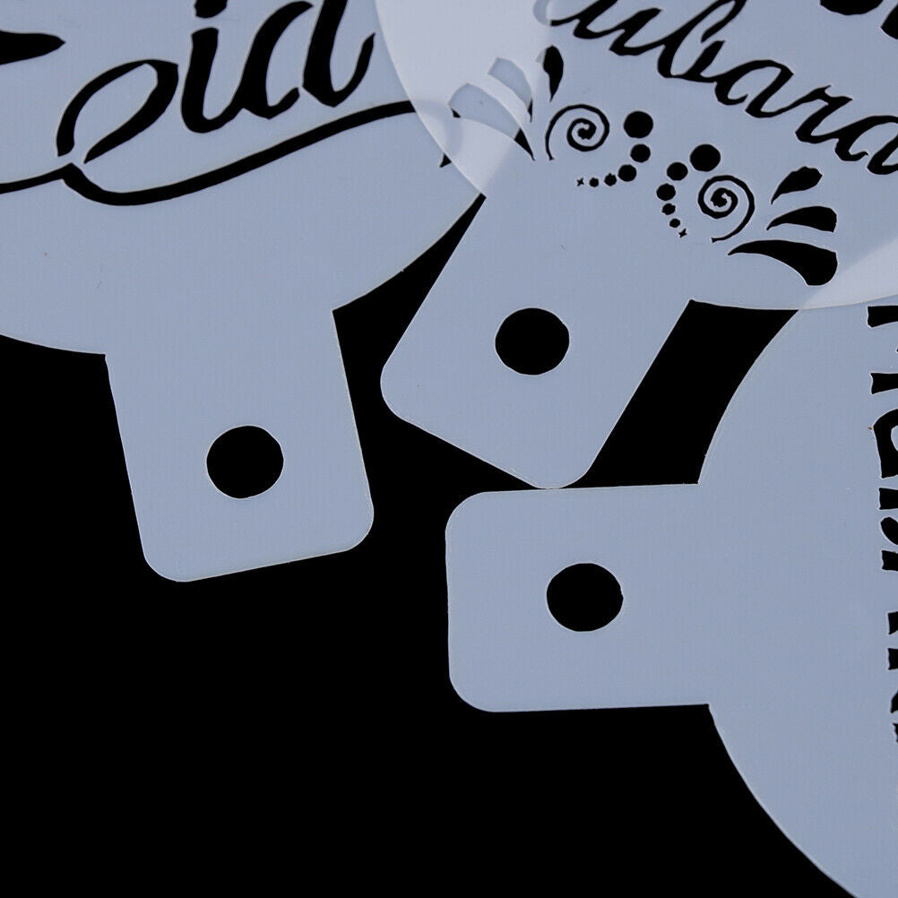 6x Eid Mubarak Coffee Stencil DIY Ramadan Coffee Printing Template Cake D.l8