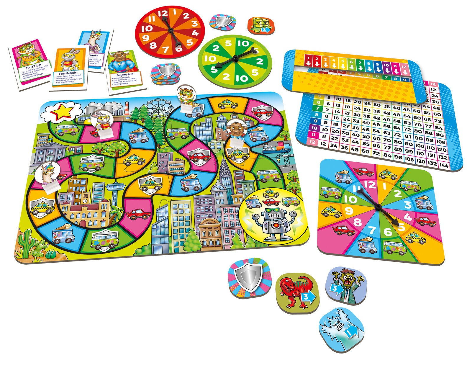 Orchard Toys 101 Times Tables Heroes Board Game Multiplication Bingo Family Chil