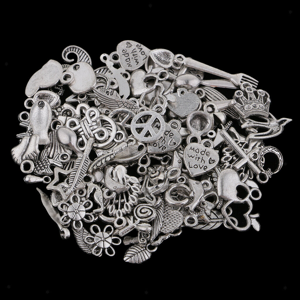 100pcs Alloy Charms Pendants Findings for DIY Kids Children Hair Accessories