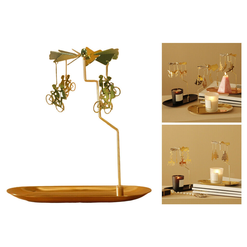Candle Holder -Rotating Spinning Tea Light Holder Stand Bike Women Men
