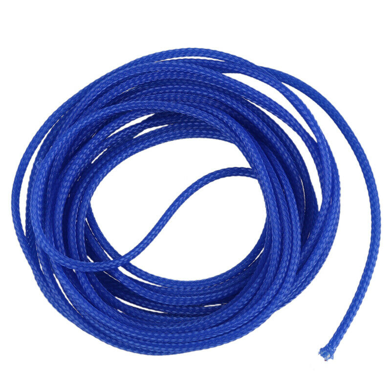 5M 4mm Expanding Braided Cable Wire Sheathing Sleeve Sleeving Harness Blue J3XX7