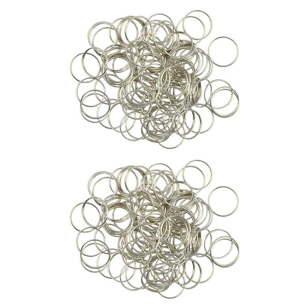 200Pcs 18mm Key Rings Split Jump Ring Keychain Hoop Loop Keyrings Blank Lot