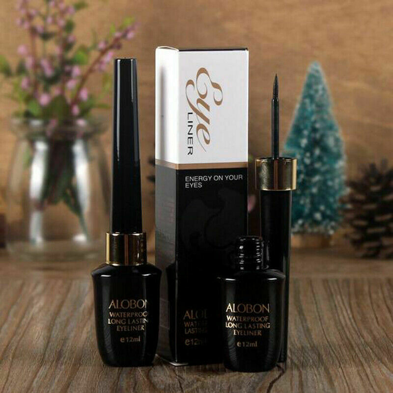 Black Make Up Liquid Eyeliner Waterproof Eye Liner Pencil Pen Comestics Set 12ml
