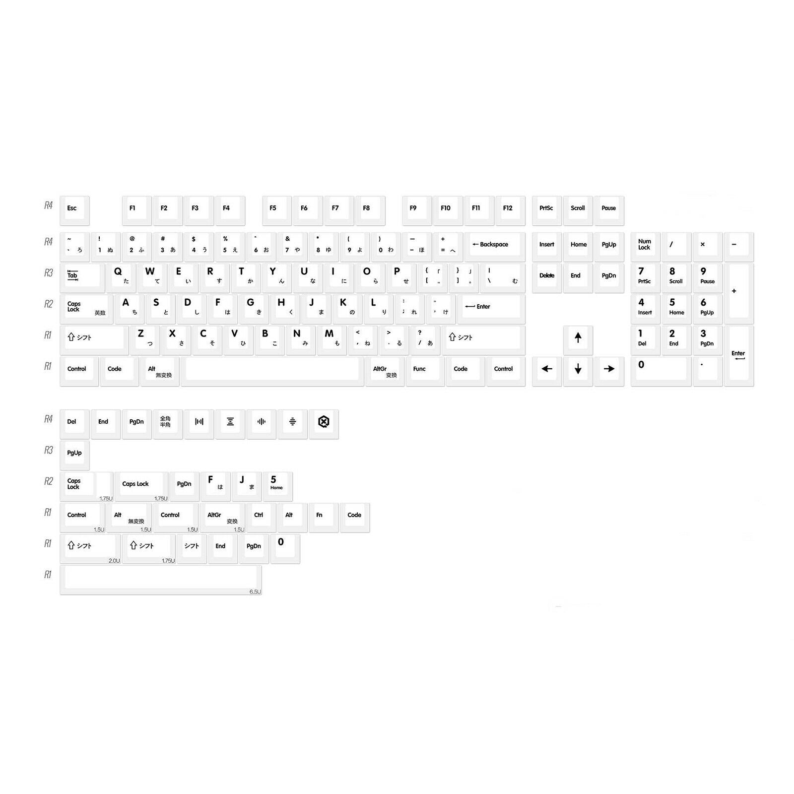 137-key Sublimation Keycap White Color Keycaps for Mechanical Keyboard