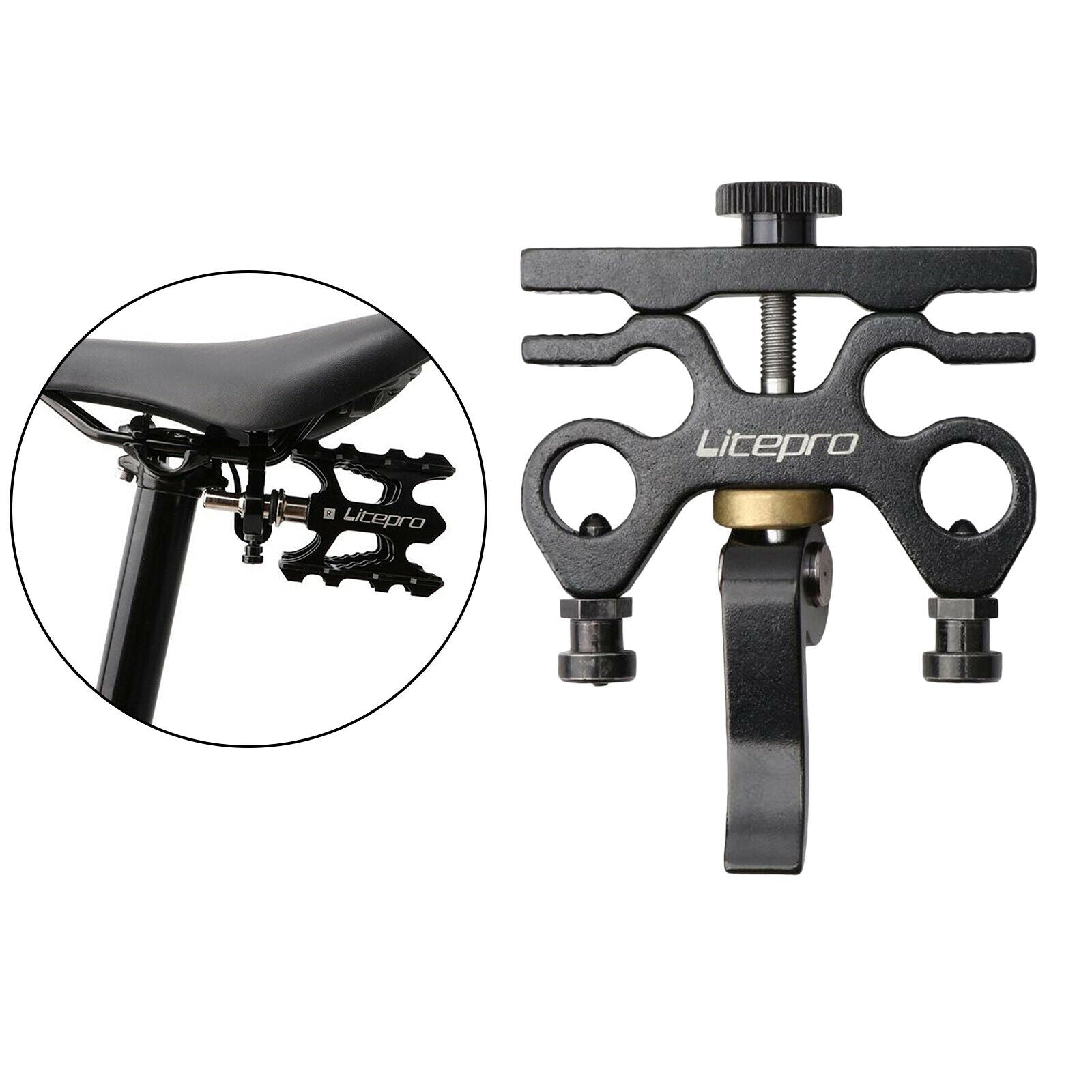 Folding Bicycle Quick Release Pedal Holder Bracket Adapter Rack For Brompton
