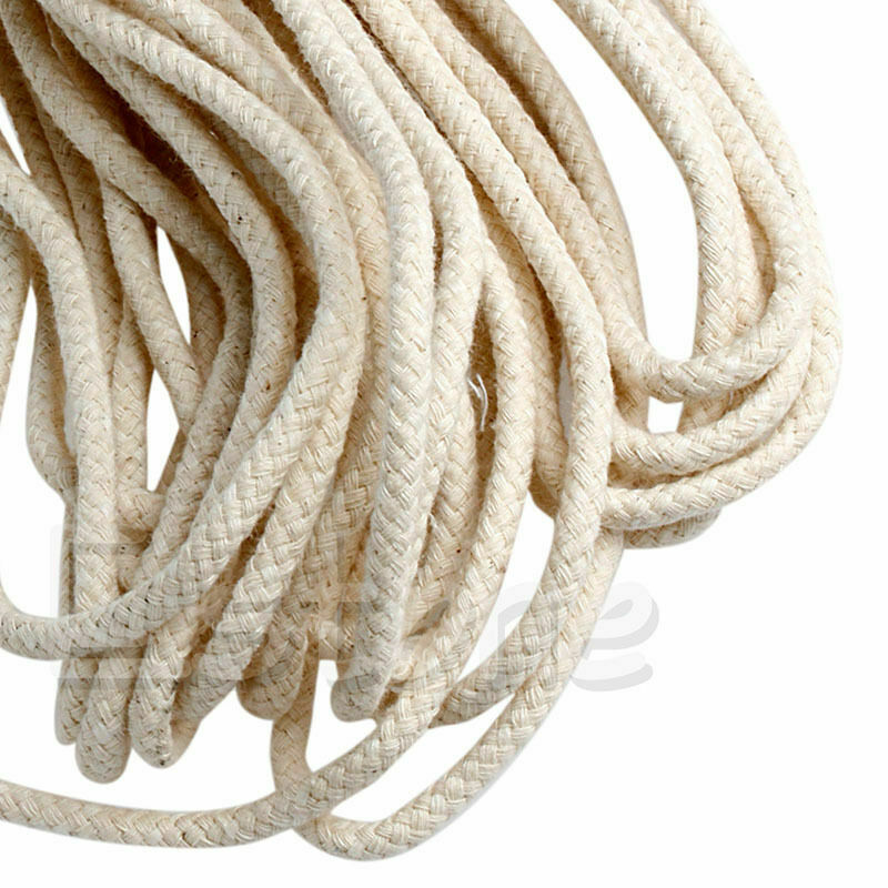 10M (33 ft) Braided Cotton Core Candle Making Wick For Oil Or Kerosene Lamps 4mm