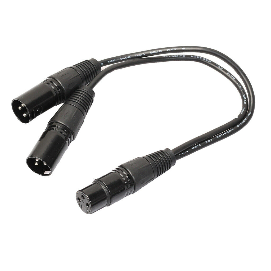 2Pieces XLR 3Pin Female to Dual XLR Male Splitter Y Cable Adapter Converter Cord