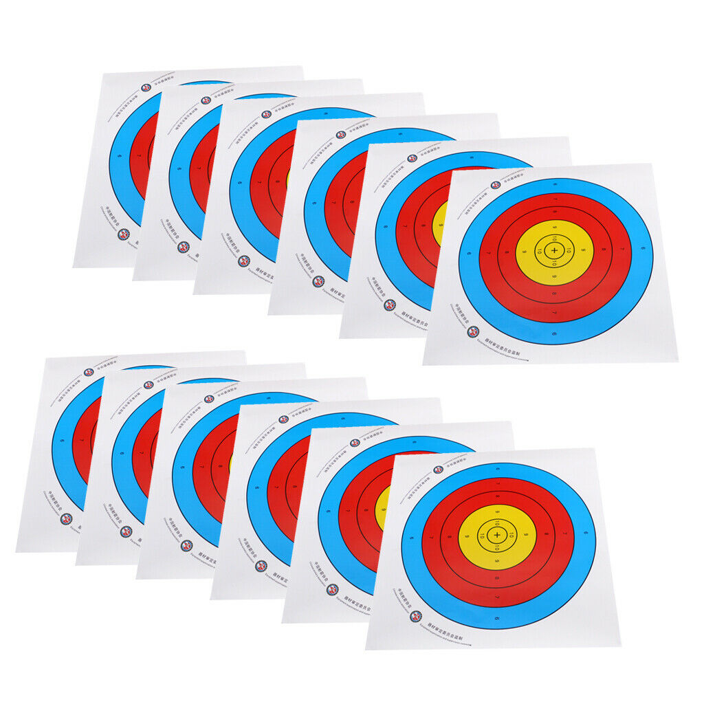 12x Longbow Recurve Bow Target Paper Pro Practicing Target Sheets 40x40cm