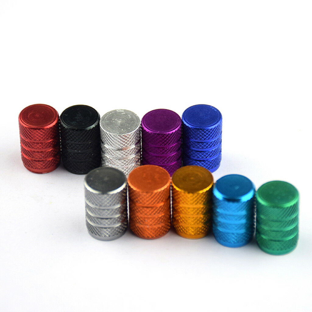 4pc Aluminum Alloy Bolt-in Car Wheel Tire Valve Stem With Dust Cap Orange