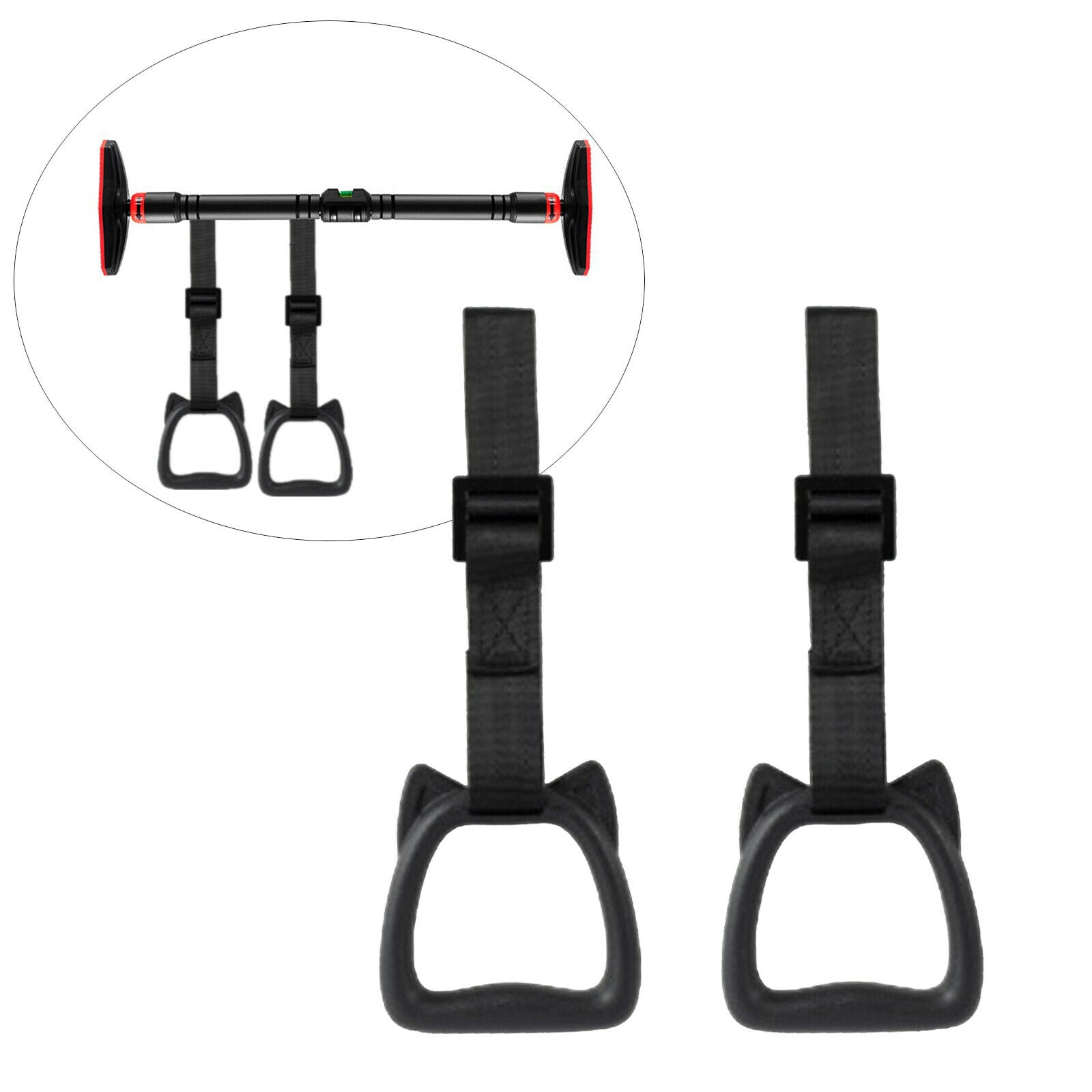 Pull-Up Hanging Gym Straps Handles Fitness Pull Up Bar Attachment Hand Grip