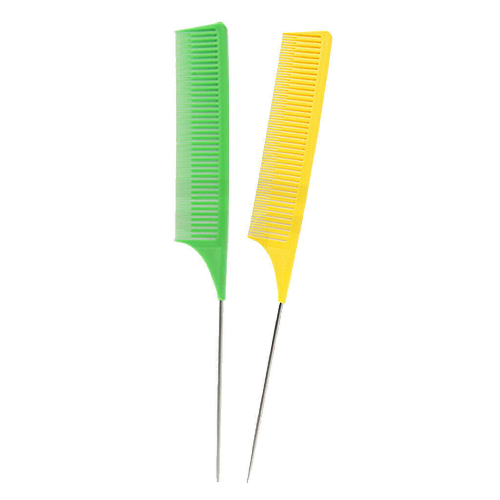 2x ABS Weaving Highlighting Foiling Hair Comb for Salon Styling Dyeing Combs