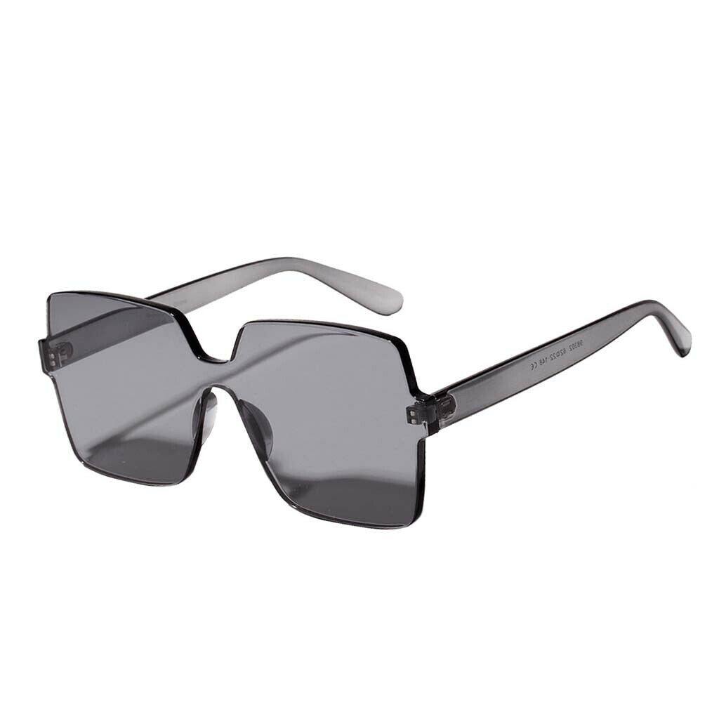 2PCS Women's Oversized One Piece Sunglasses Rimless UV400 Eyeglasses Party