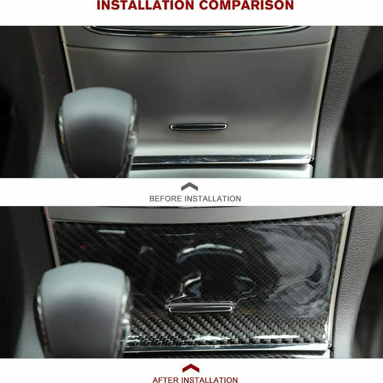 Carbon Fiber Console Center Storage Box Cover Trim For Jeep Grand Cherokee 2014+