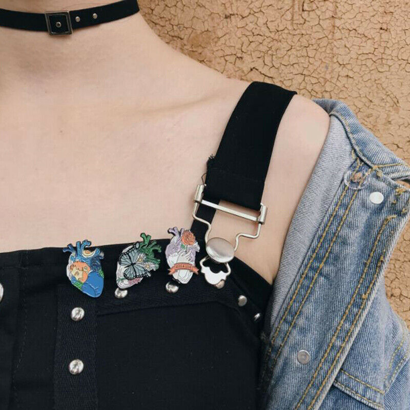 5Pcs/set Enamel Pin Ocean Heart Brooch Lapel Pin Cartoon Punk Jewelry Badge G Ad
