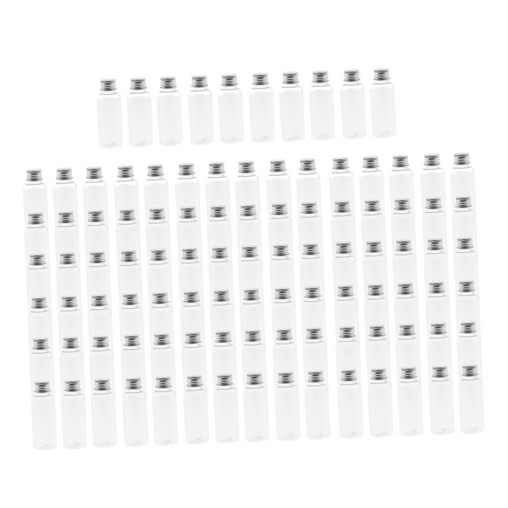 100Pcs Clear Empty Plastic Lotion Sample Bottles Set Leakproof Containers