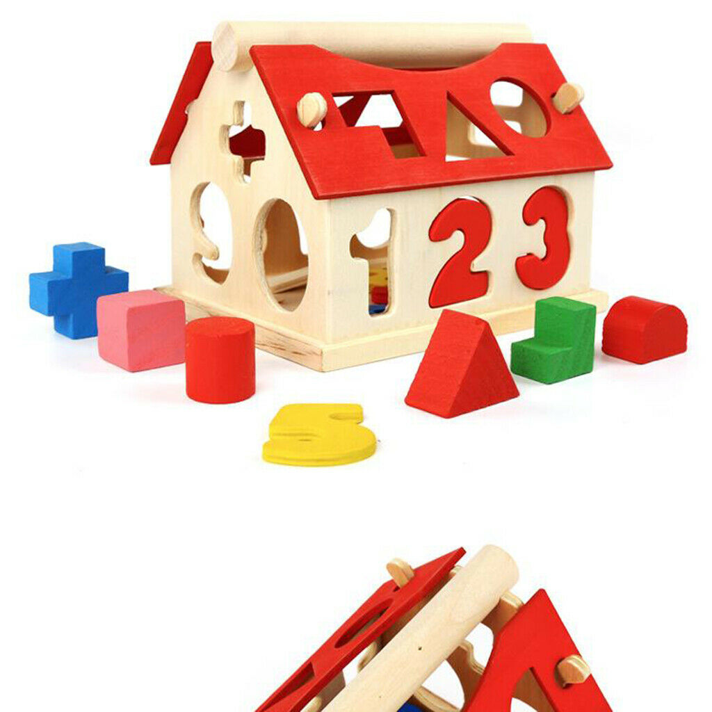 Shape Mathcing Sorting Wooden Teaching Clock Learning Puzzle Educational Toys