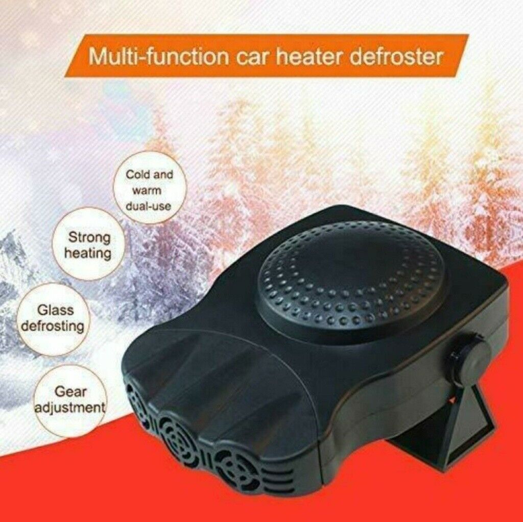 12V Car Portable 2 in1 Ceramic Heating Cooling Heater Fan Defroster Demister