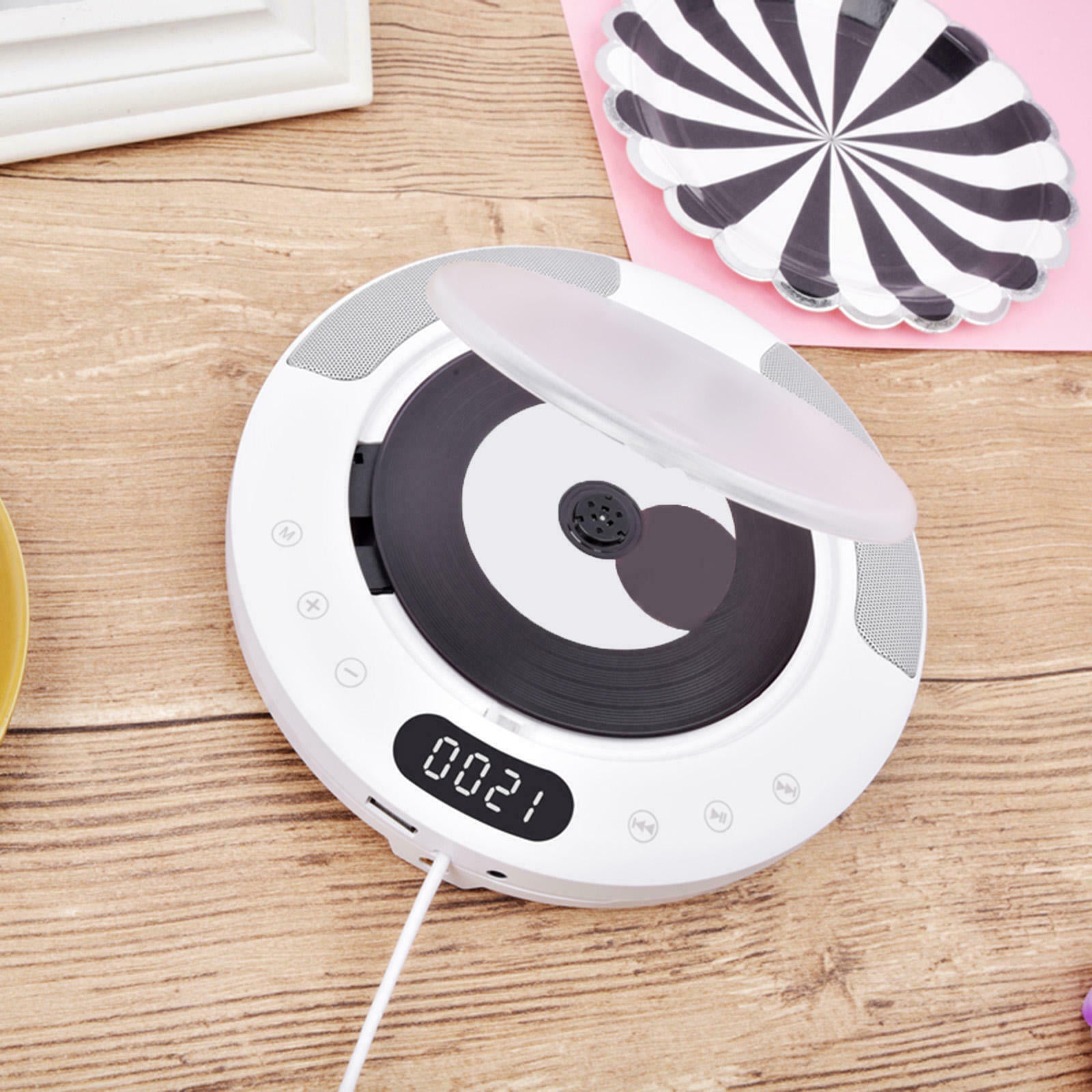 Bluetooth CD Player Wall Mounted/Desktop with Remote Control for Home Decor