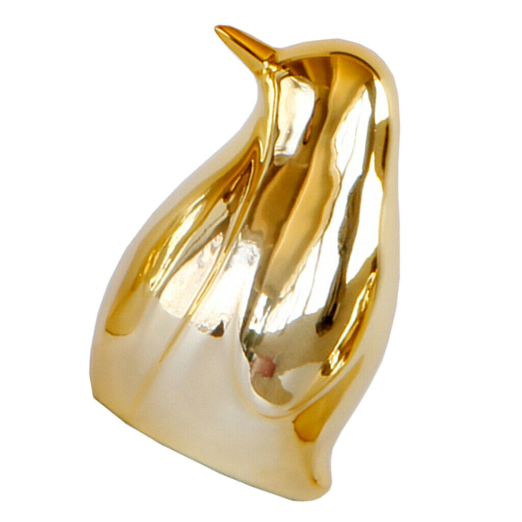 2 Pcs Golden Bird Statue Desktop Ceramic Display Wedding Home Decor Gift M+L