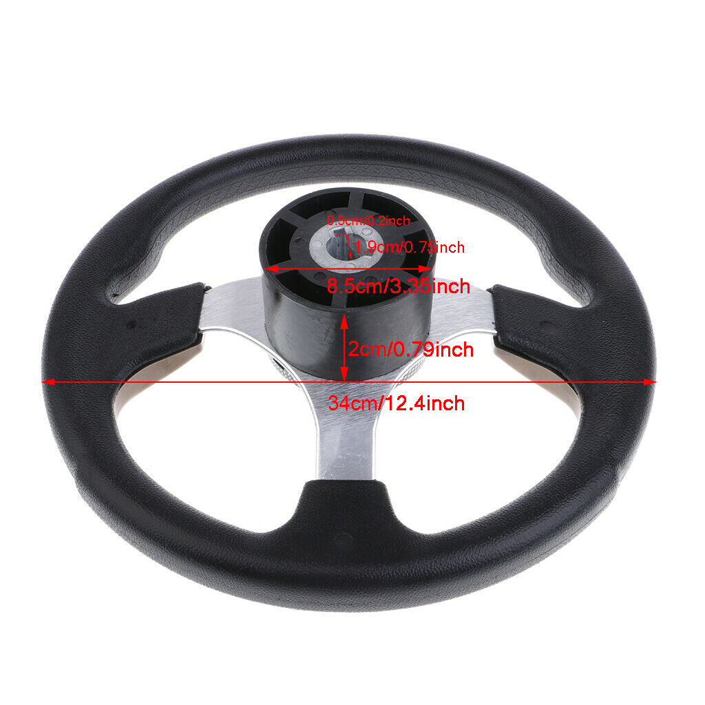Rustproof Steering Wheel Aluminum 12.6" 3/4" Marine Boats Sport Wheel & Hub
