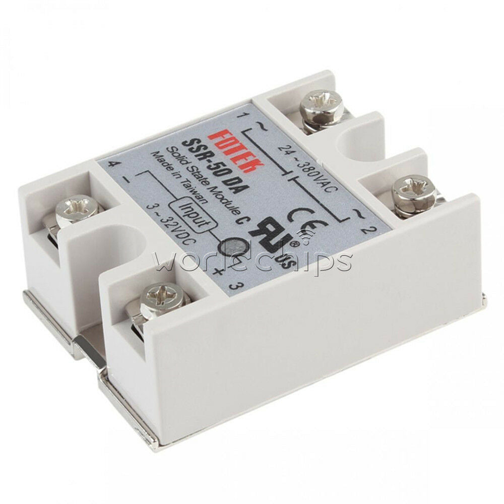 SSR-50DA 3V~32V DC to AC 24V~380V 50A 250V Solid State Relay Module 3~25mA LED