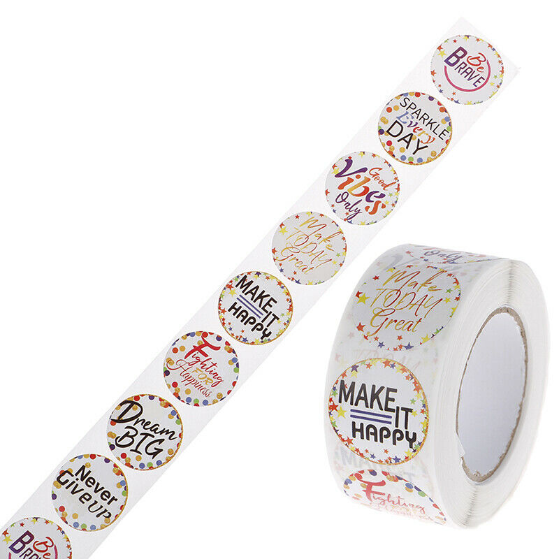 500 Pcs Reward Stickers Roll Cute Motivational Sayings Removable Stickers.l8