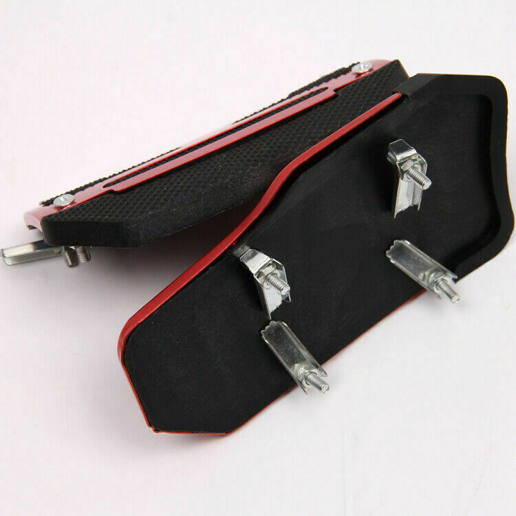 Pair Red Universal Car Automatic SUV Interior Foot Rest Pedals Aluminum Pad