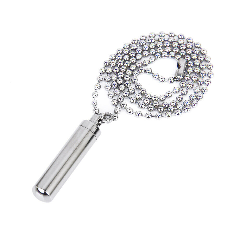 2x Stainless Steel Waterproof Pill Case Urn Ash Holder Pendant Necklace
