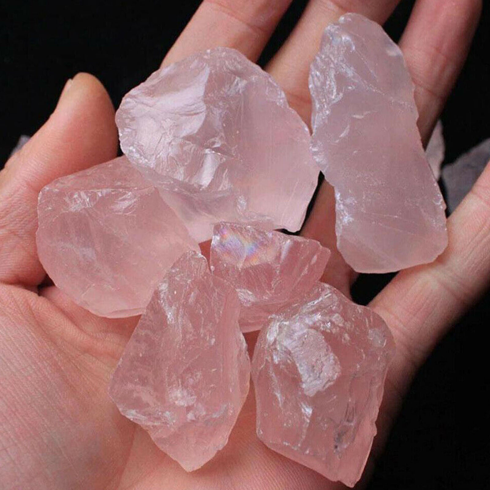 100g Pink Rose Quartz Natural Raw Rough Crystal Mineral Specimen Rock Stones