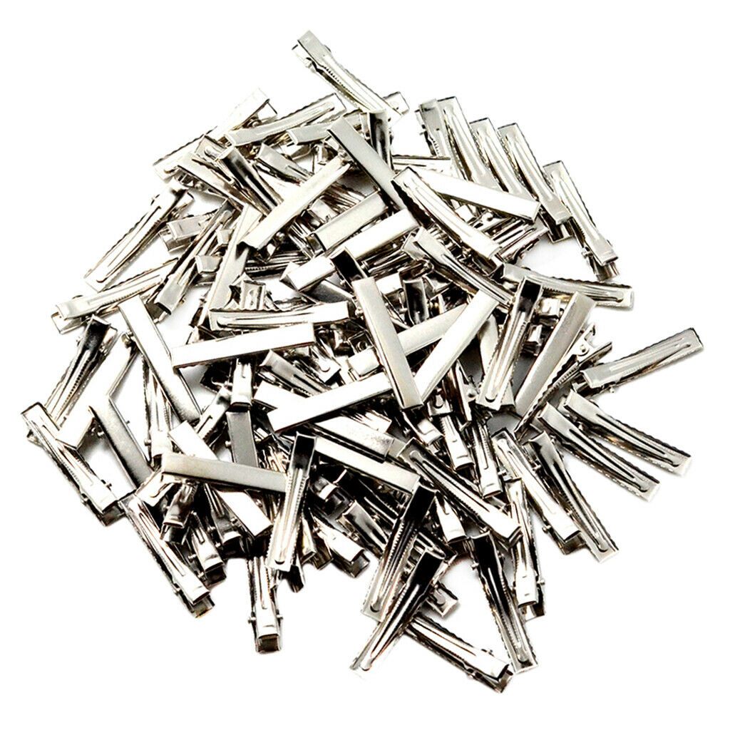 30/100 pack flat single prong alligator hair clips DIY bows 4 cm (100 pack)