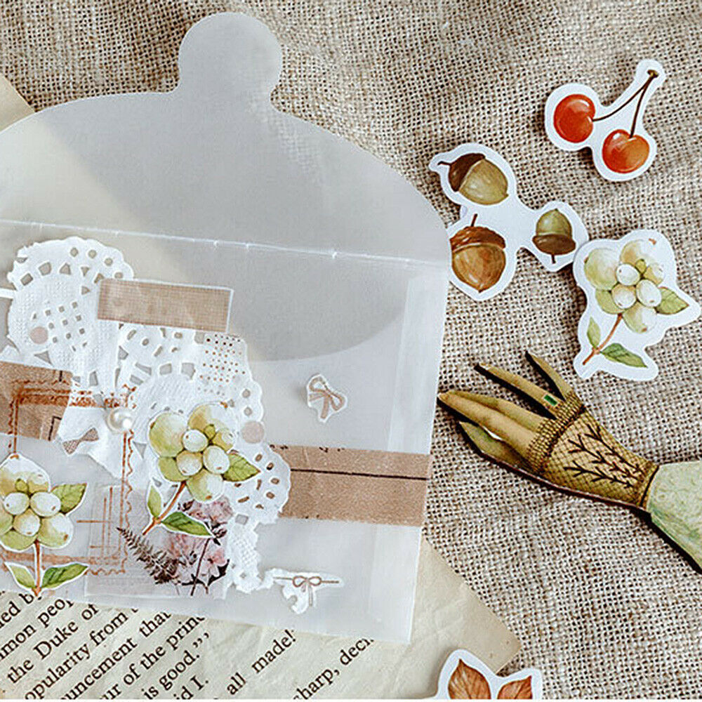 46Pcs Fallen Leaves Plants Scrapbooking Stickers Adhesive Paper Craft Stationery