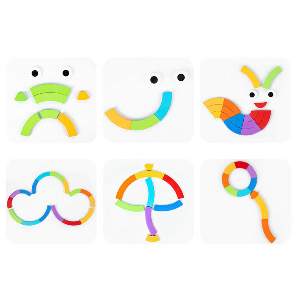 Building Blocks Wooden Rainbow Jigsaw Stacking Development Game for Toddlers