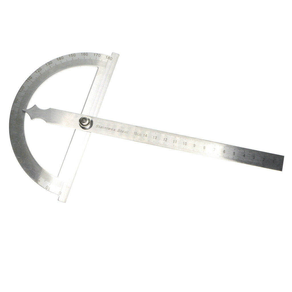 Metal 0-180 Degree Protractor Arm Measure Ruler Angle Finder Gauge 15cm 180°