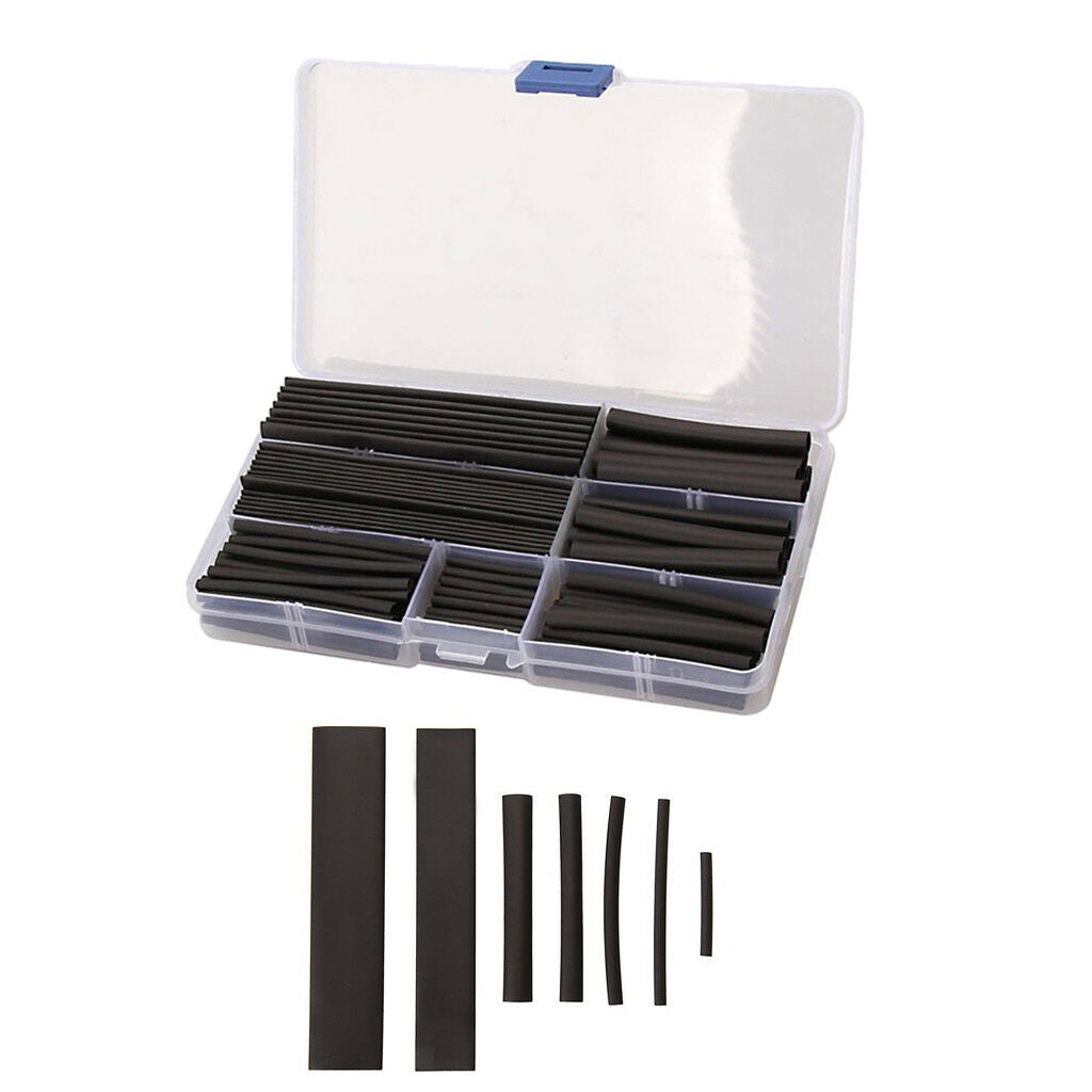 53Pcs Black Assorted Heat Shrink Tube 6 Sizes Tubing Wrap Sleeve Set