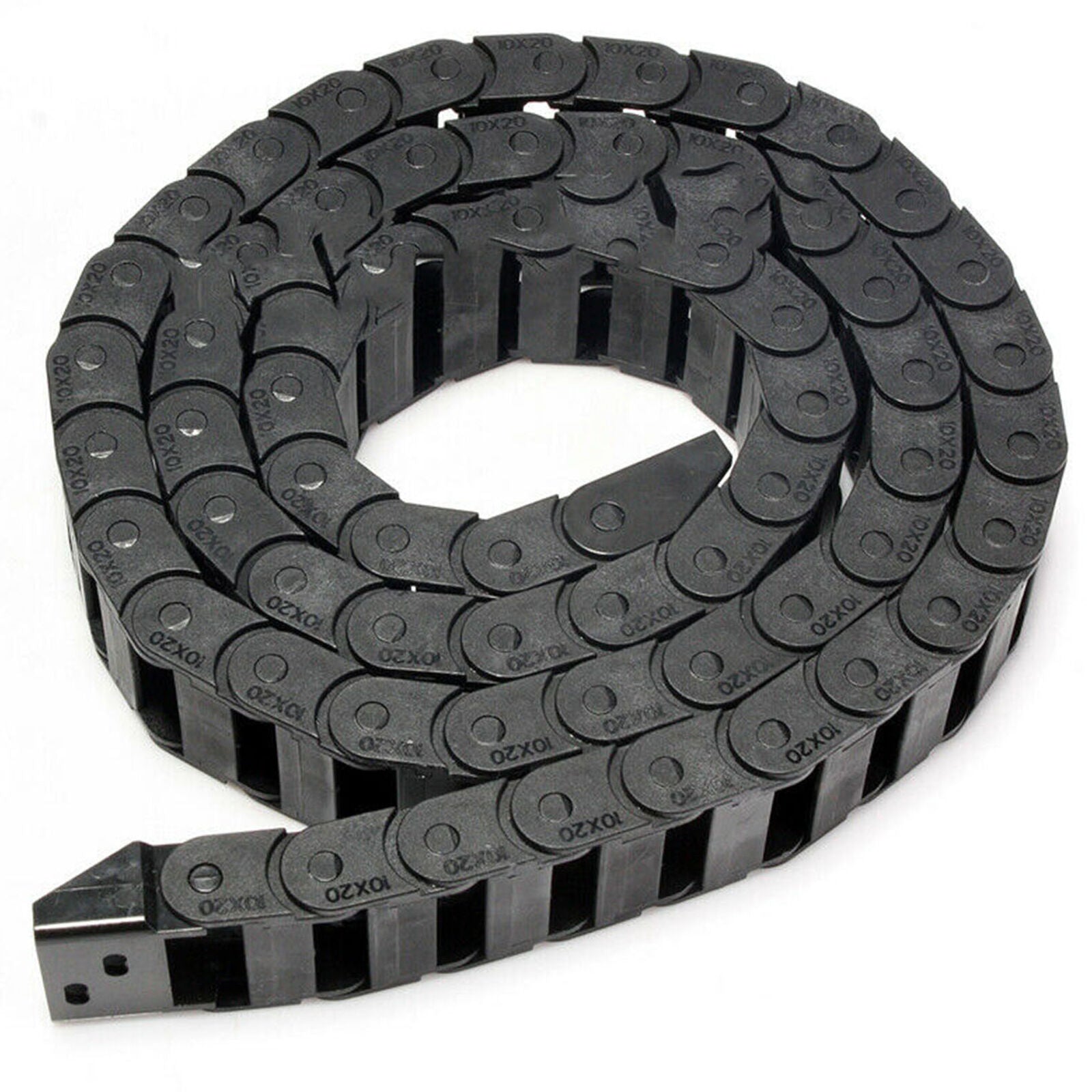 1M 1000mm (40") R28 Black Long Nylon Cable Drag Chain Wire Carrier 10x20mm