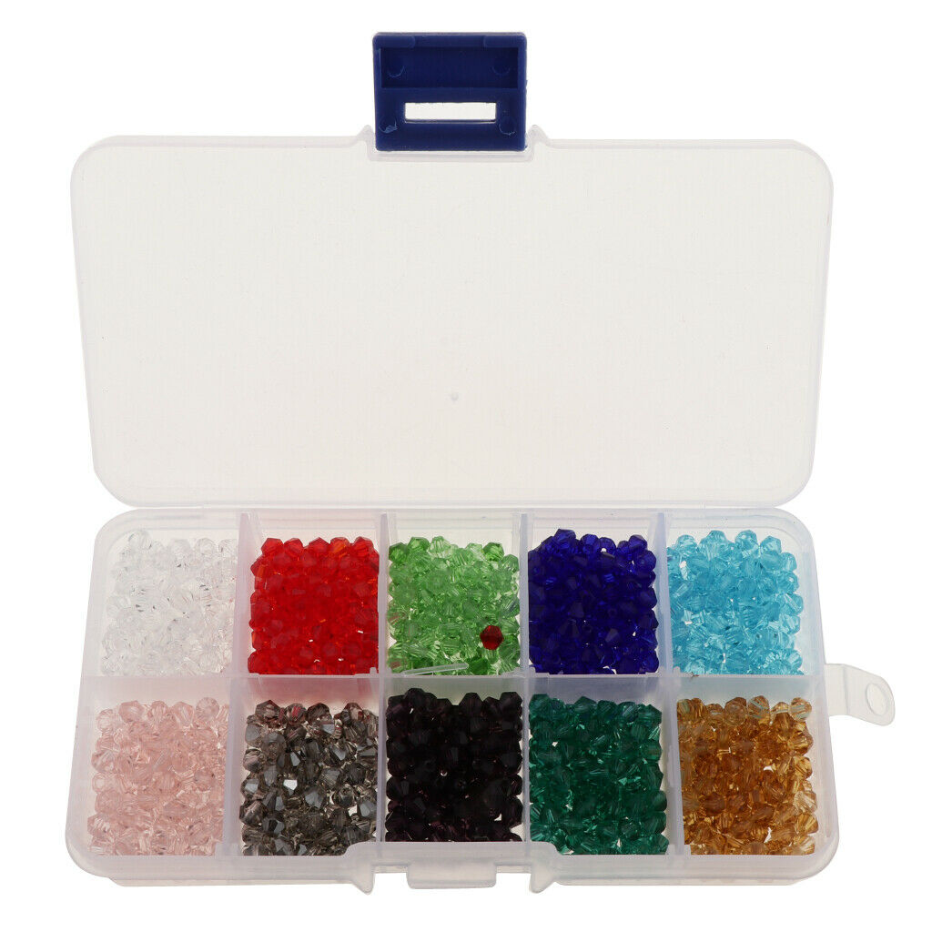 1000pcs Mixed Colors 4mm Crystal Glass Rondelle
