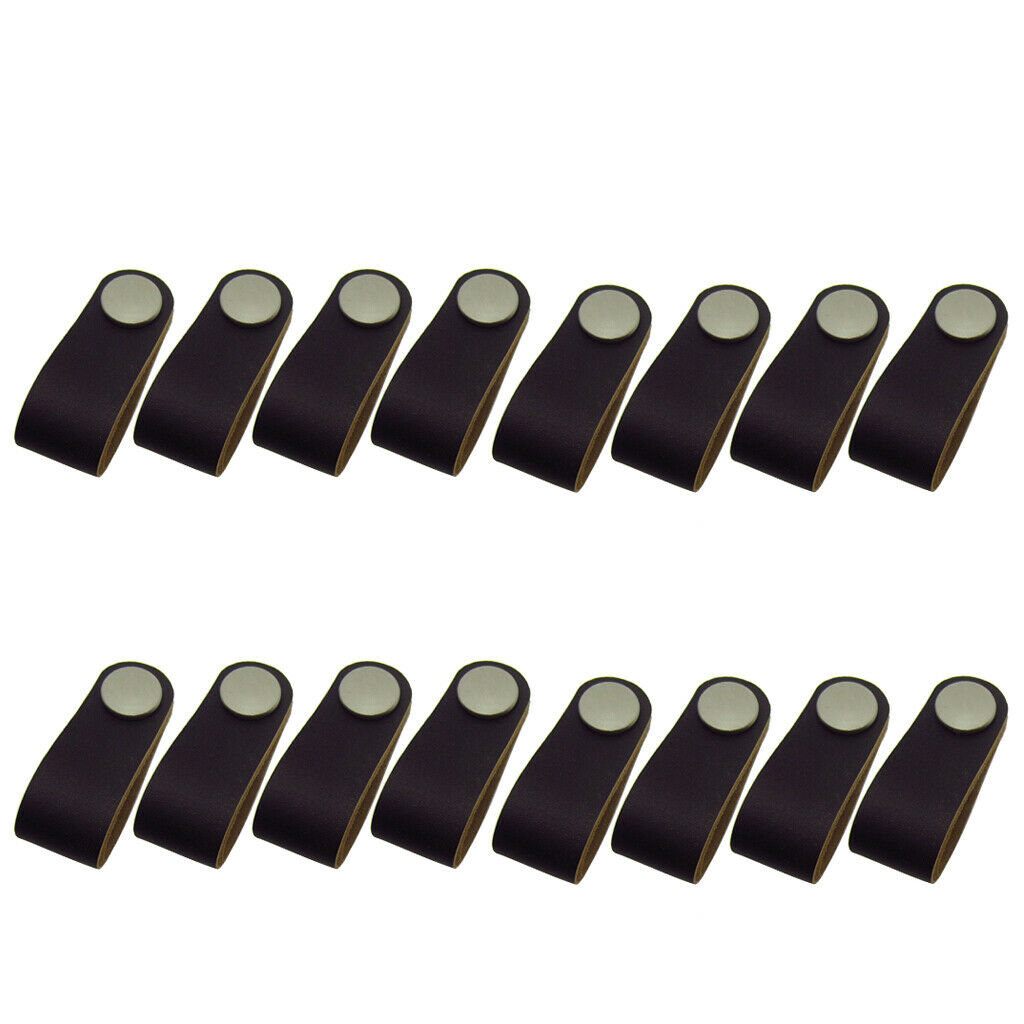 16pcs  Cabinet Drawer Pull,  Handmade  Leather  Pull Handle for Kitchen Cabinet