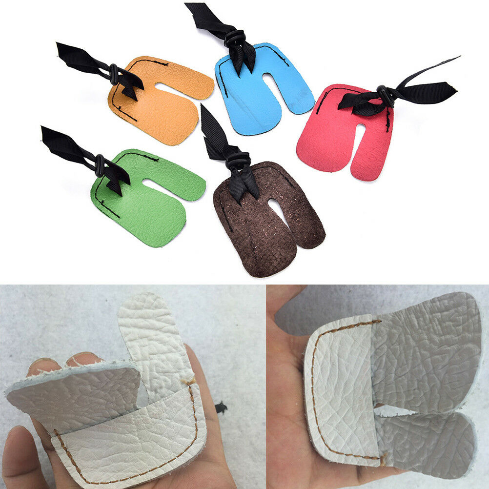 Finger Tab Guard Protector Glove Cow PU Leather Archery Shooting Hunting .l8