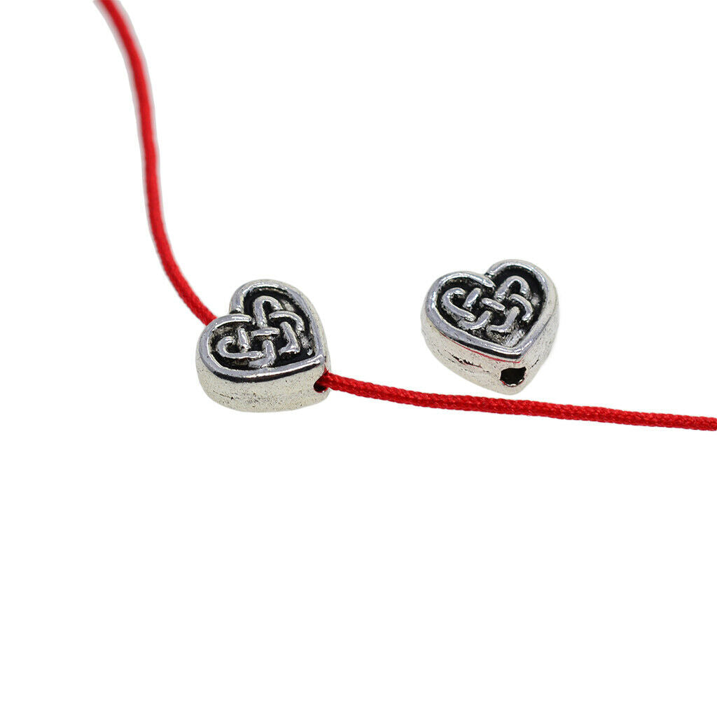 Prettyia 50pcs Alloy Heart Shape Spacer Beads DIY Jewelry Making Accessories