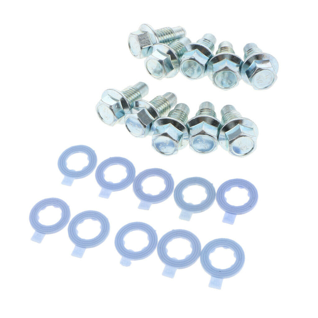 10 Sets Oil Drain Plugs Pilot Point M12x1.75 Head 15Mm For Chrysler 8132293