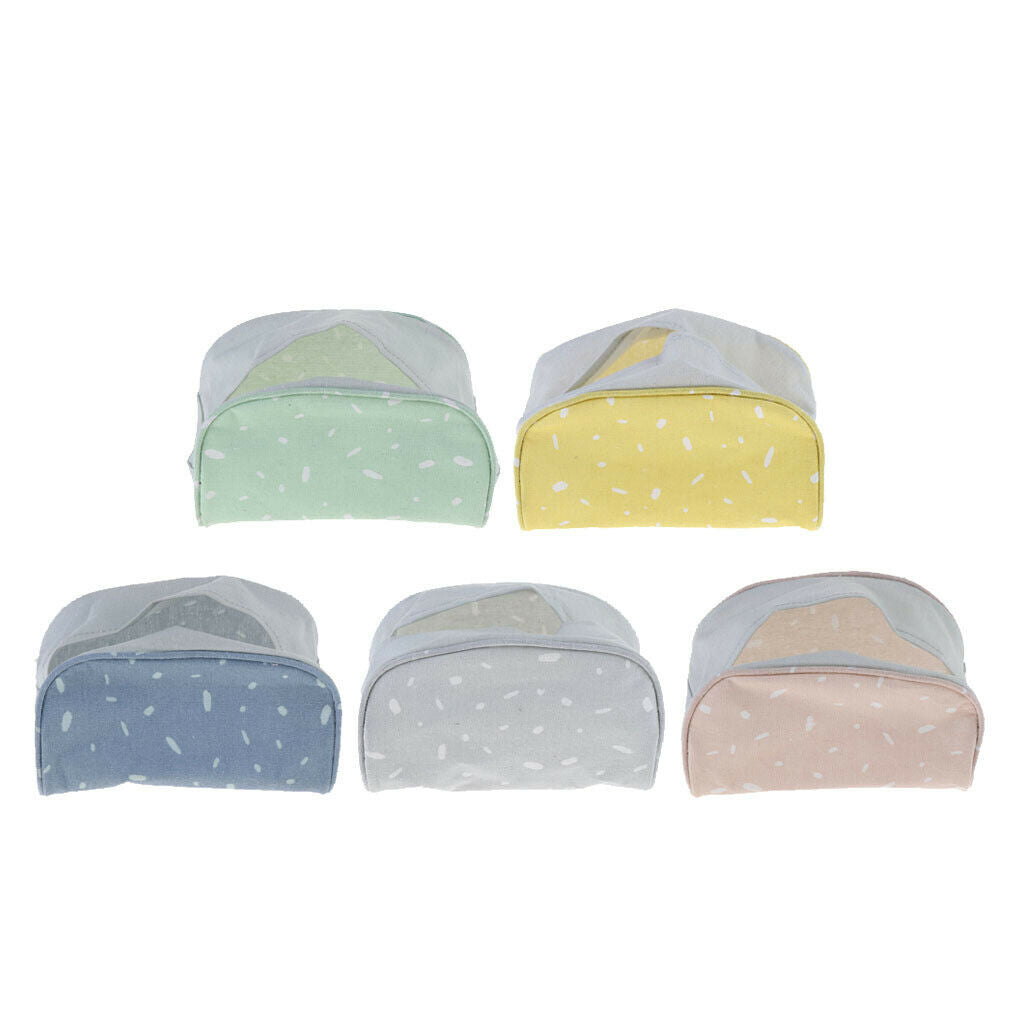 Travel Canvas Tissue Box Napkins Storage Holder for Home Car Light Green