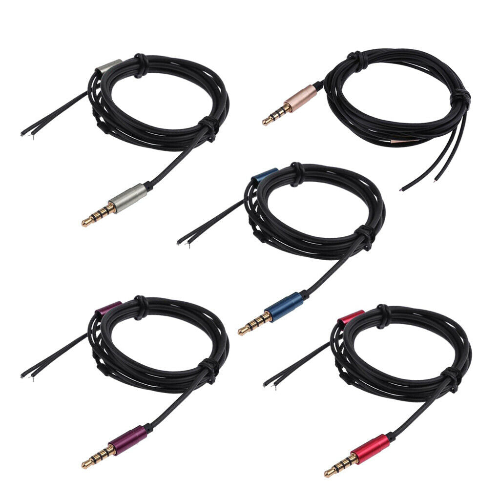 5x DIY Headphone Audio Cable Earphone Replacement Wire DIY 3.5MM Cable